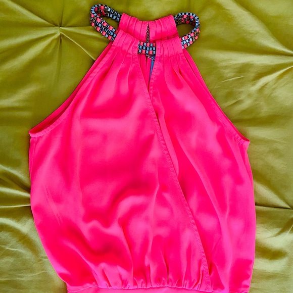 🎉2 for $15🎉 Hot Pink Halter Blouse - Picture 4 of 5